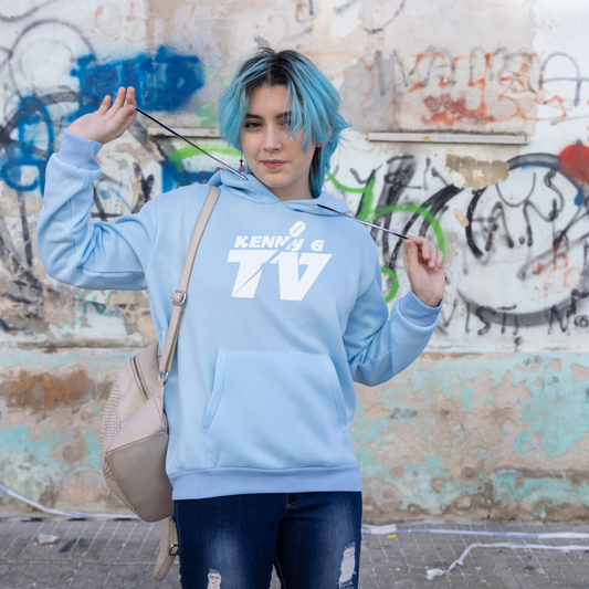 Unisex Carolina Blue or Black Hoodie with “Kenny G TV” logo