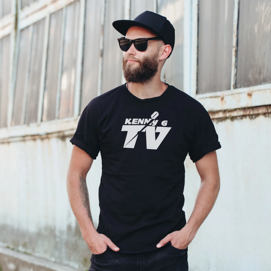 Unisex Black Short Sleeve T-shirt with “KennyGTV” logo