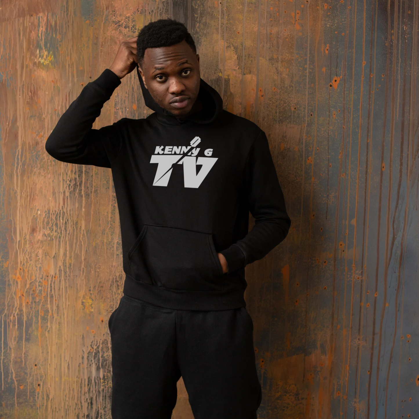 Unisex Carolina Blue or Black Hoodie with “Kenny G TV” logo