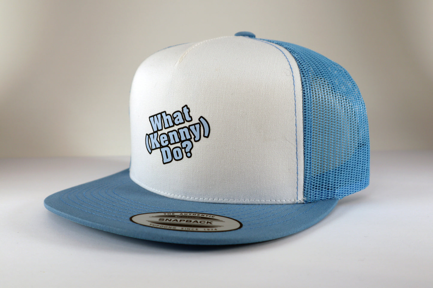 Carolina Blue (WHAT KENNY DO?) logo Snap Back Hat